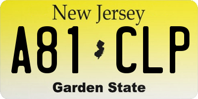 NJ license plate A81CLP