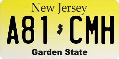 NJ license plate A81CMH