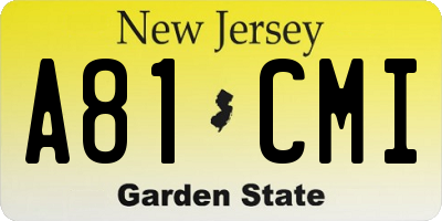 NJ license plate A81CMI