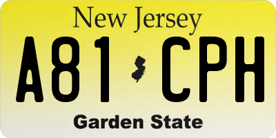 NJ license plate A81CPH