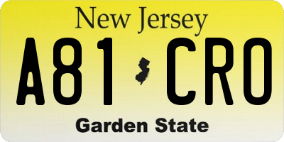 NJ license plate A81CRO