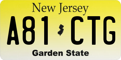 NJ license plate A81CTG