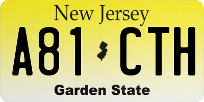 NJ license plate A81CTH
