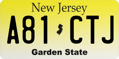 NJ license plate A81CTJ