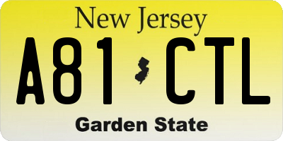 NJ license plate A81CTL