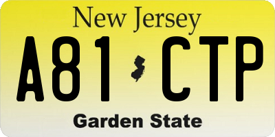NJ license plate A81CTP