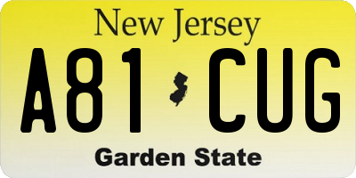 NJ license plate A81CUG