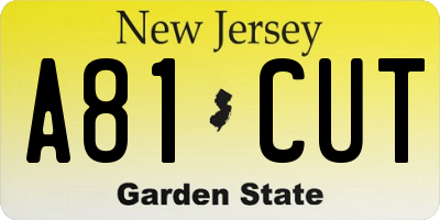 NJ license plate A81CUT