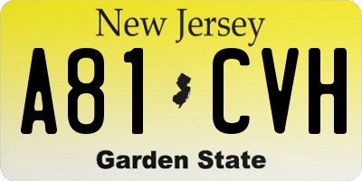 NJ license plate A81CVH