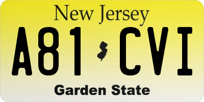 NJ license plate A81CVI