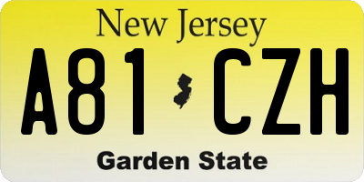 NJ license plate A81CZH