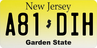 NJ license plate A81DIH