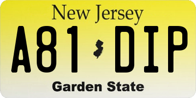 NJ license plate A81DIP