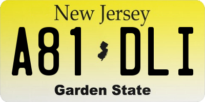 NJ license plate A81DLI