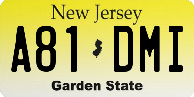 NJ license plate A81DMI
