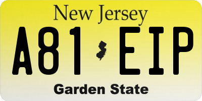 NJ license plate A81EIP