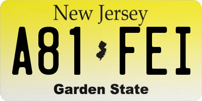 NJ license plate A81FEI