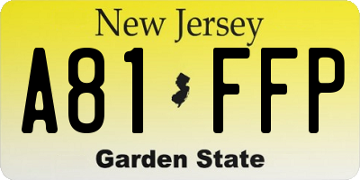 NJ license plate A81FFP