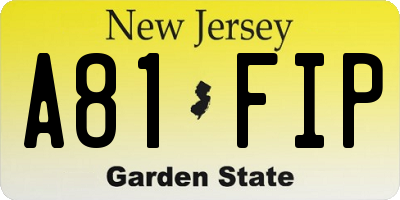 NJ license plate A81FIP