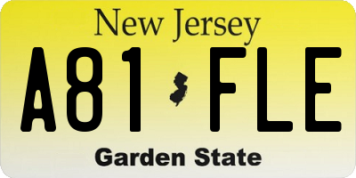 NJ license plate A81FLE