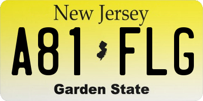 NJ license plate A81FLG