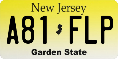 NJ license plate A81FLP