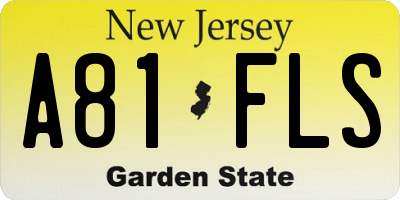 NJ license plate A81FLS