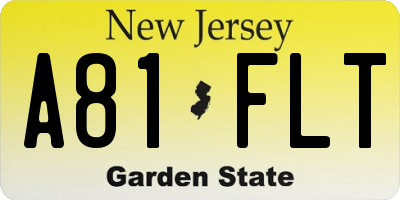 NJ license plate A81FLT