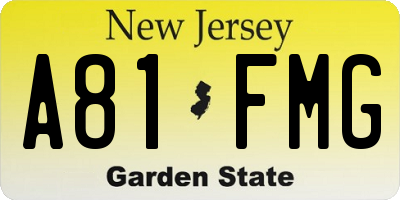 NJ license plate A81FMG