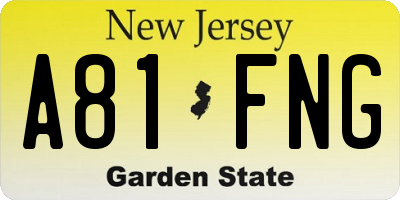 NJ license plate A81FNG