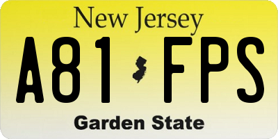 NJ license plate A81FPS