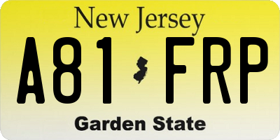 NJ license plate A81FRP