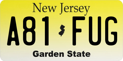 NJ license plate A81FUG