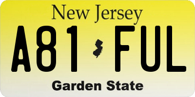 NJ license plate A81FUL