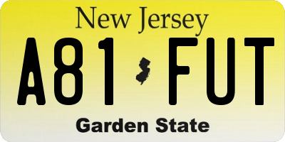 NJ license plate A81FUT