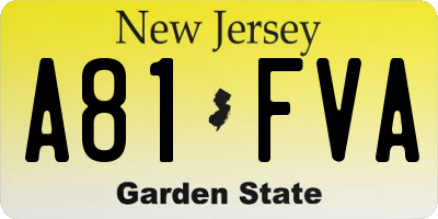 NJ license plate A81FVA