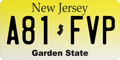NJ license plate A81FVP