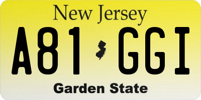 NJ license plate A81GGI