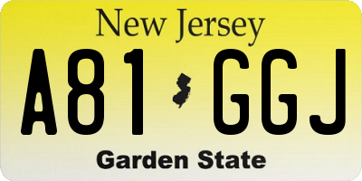 NJ license plate A81GGJ