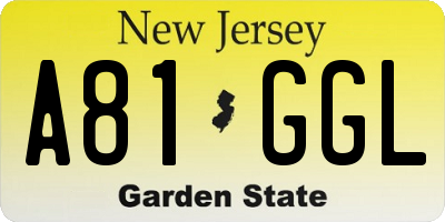 NJ license plate A81GGL