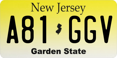 NJ license plate A81GGV