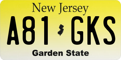 NJ license plate A81GKS