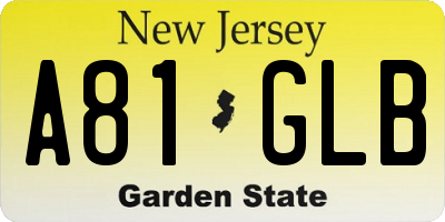 NJ license plate A81GLB