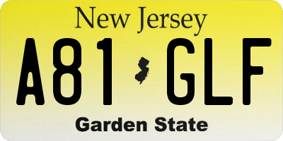 NJ license plate A81GLF