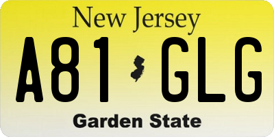 NJ license plate A81GLG