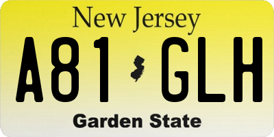 NJ license plate A81GLH