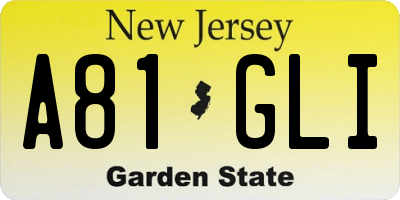 NJ license plate A81GLI