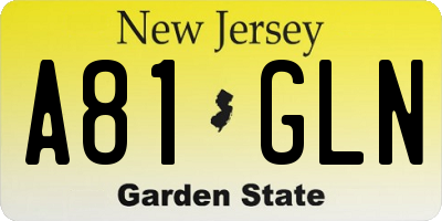 NJ license plate A81GLN