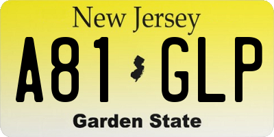 NJ license plate A81GLP