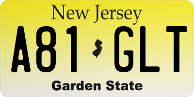 NJ license plate A81GLT